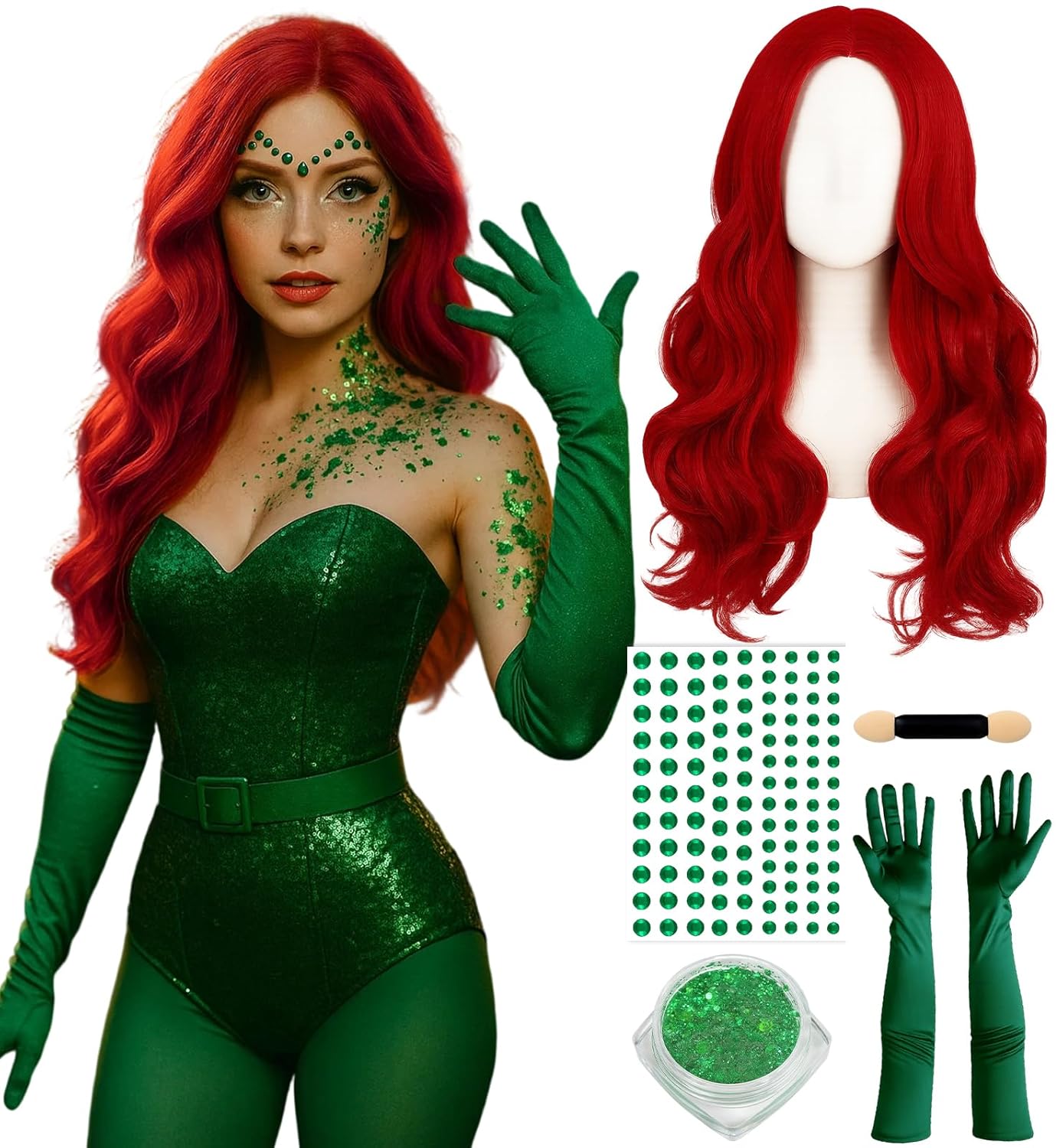 Red Wavy Wig for Women