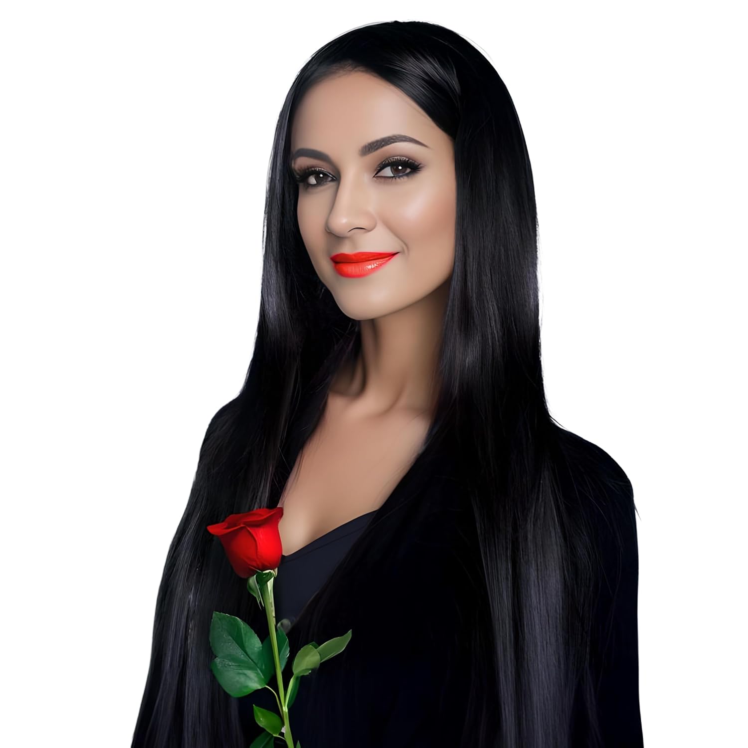 Women Long Straight Black Wig - Missuhair
