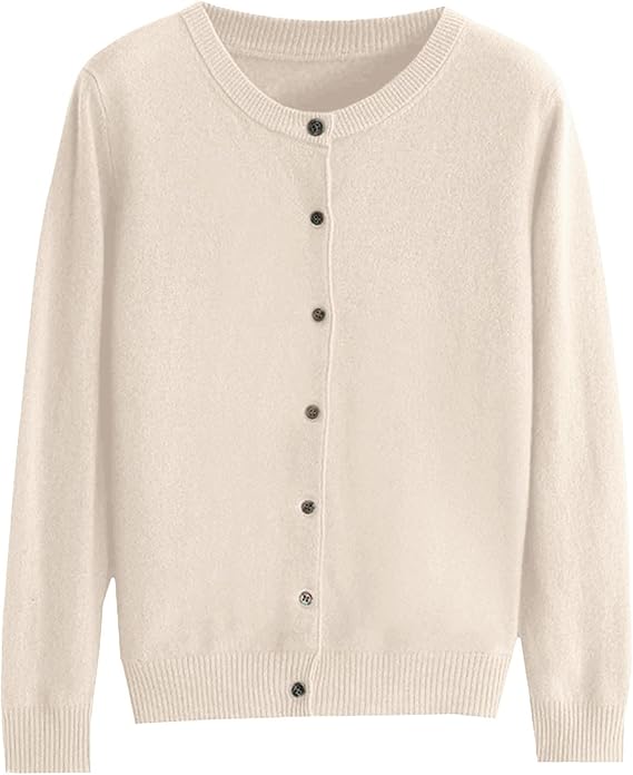 Cream Cashmere Cardigan Sweater Vintage Style