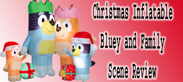 Christmas Inflatable Bluey and Family Scene, 6 ft Tall