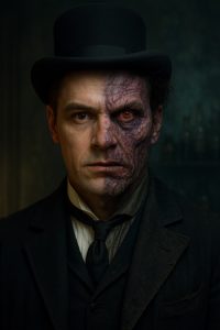 DIY Dr. Jekyll and Mr. Hyde Costume Mug Shot