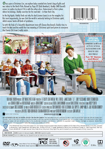 Elf DVD Back Cover