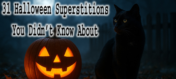 Halloween Superstitions, black cat, pumpkin, jack-o-lantern, full moon, haunted night, spooky folklore, All Hallows Eve, October 31, Halloween traditions