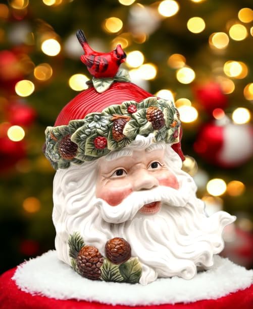 Holiday Santa Cookie Jar side view