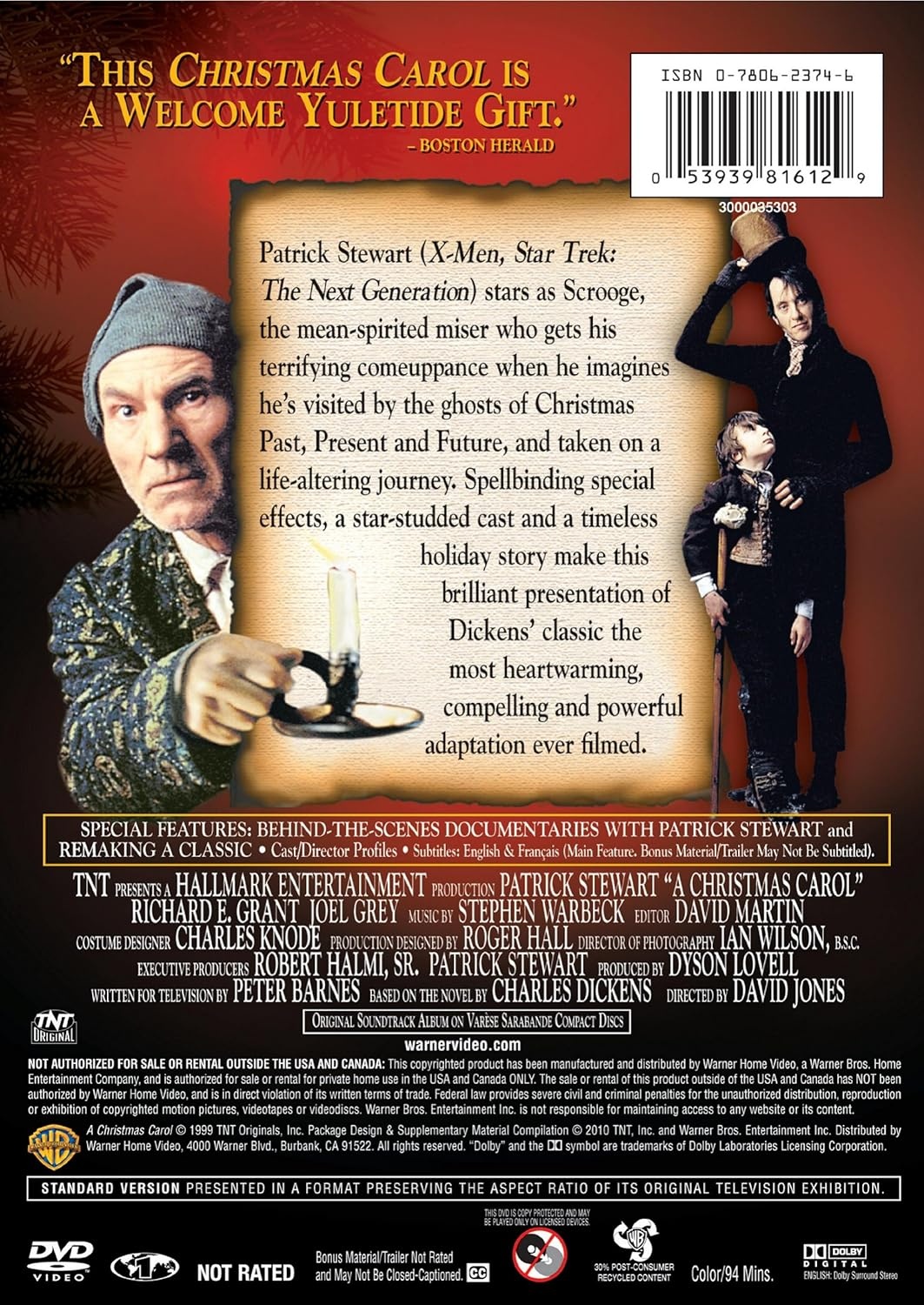 A Christmas Carol (1999) DVD Back Cover