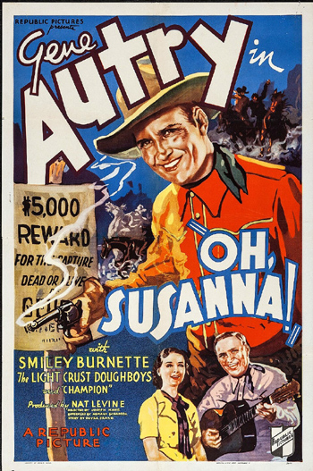 Oh, Susanna! 1936 film poster starring Gene Autry