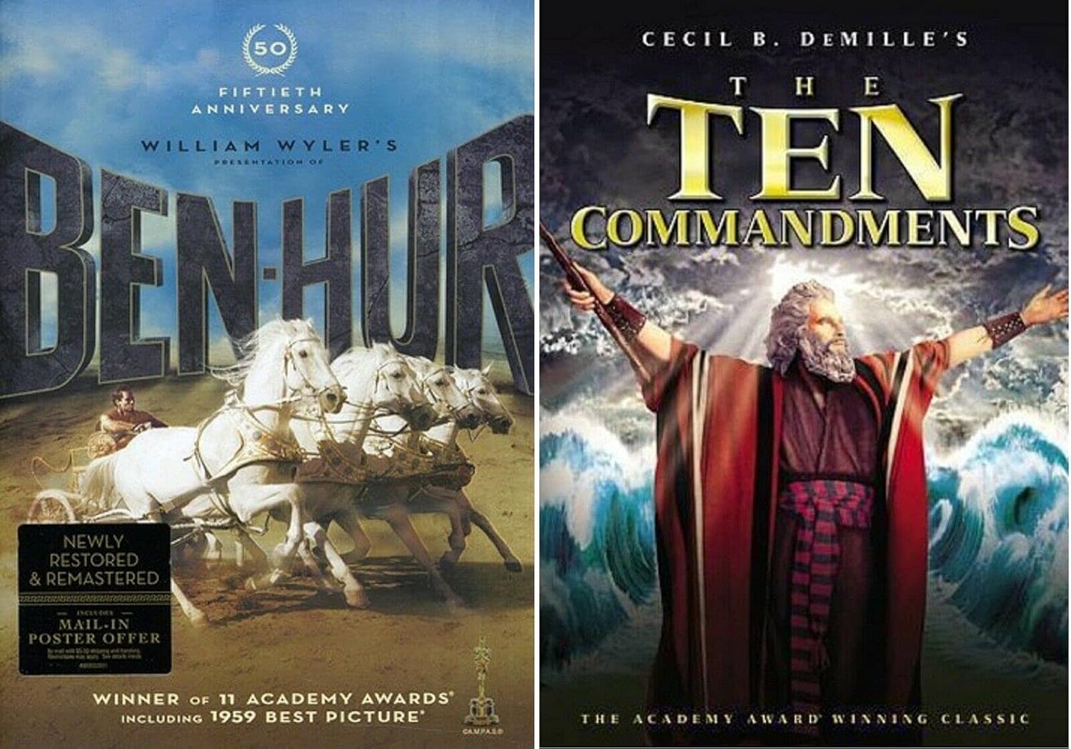 Ten Commandments and Ben-Hur DVD bundle