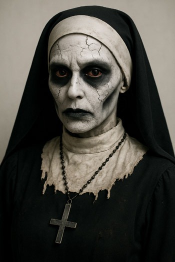 DIY Demon Nun Costume Face