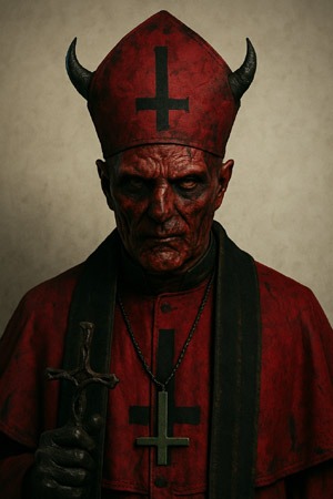 DIY Demon Pope Costume Face