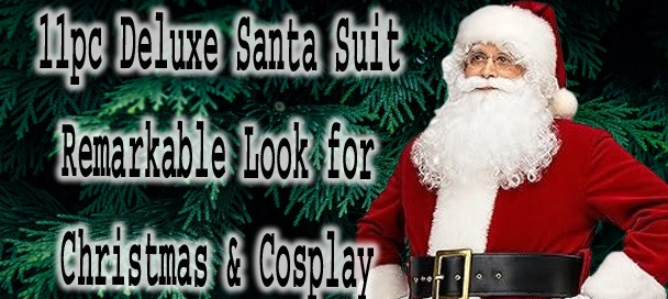 11pc Deluxe Santa Suit