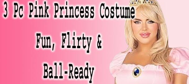 3 Pc Pink Princess Costume