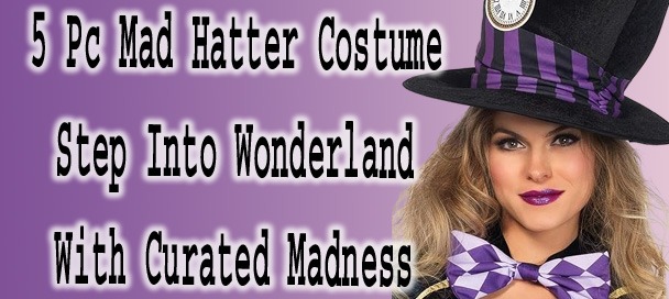 5 Pc Mad Hatter Costume
