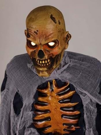 Side view of 6FT zombie animatronic in mid-motion
