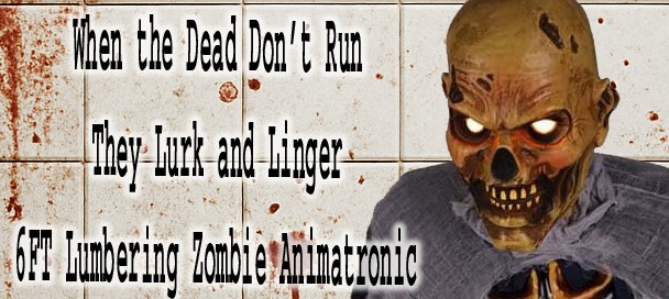 6FT Lumbering Zombie Animatronic Halloween Prop
