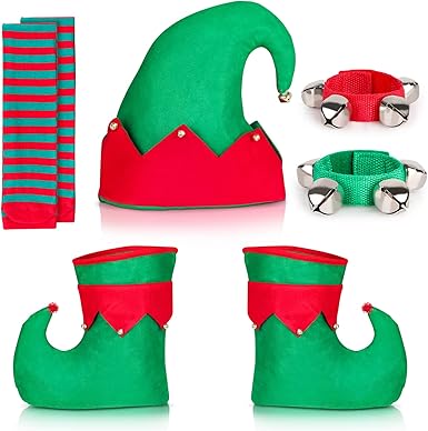 7-Piece Christmas Elf Accessory Set - DIY Holiday Elf Costume