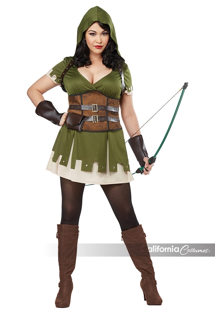 Front view of Lady Robin Hood Costume corset detail