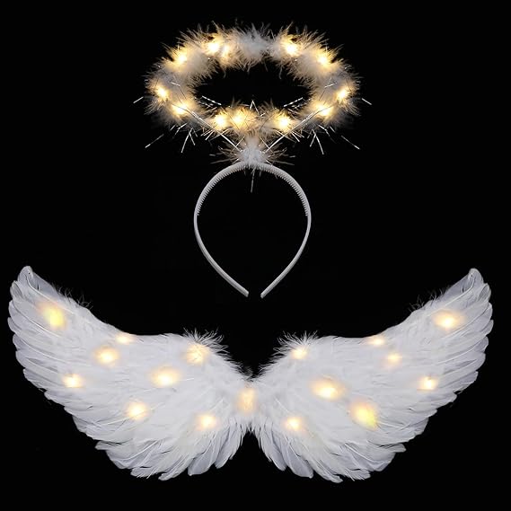 Light Up Angel Wings and Halo for Costume