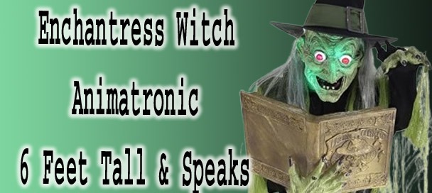 🧙‍♀️ Enchantress Witch Animatronic – Spellbinding 6-Ft Talking Halloween Prop