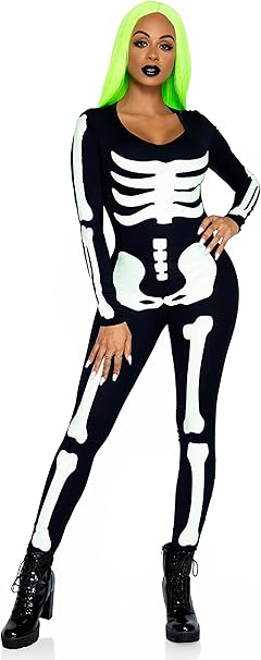 Main view of Skeleton Catsuit showing printed bones and flexible fit