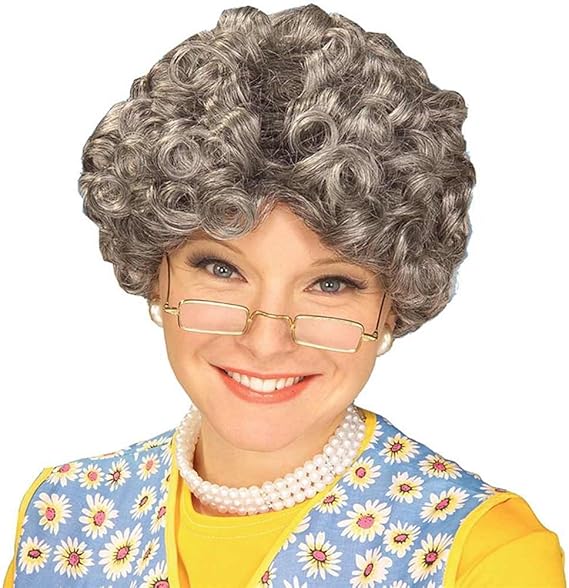 Curly Costume Wig, Gray