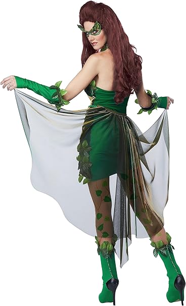 Side view of Lethal Beauty Costume with train and mesh detail