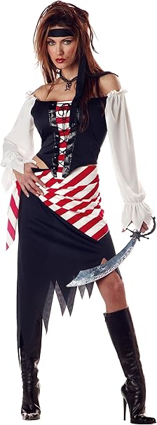 Main view of Pirate Beauty Costume with tied sash