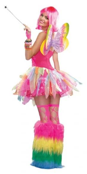 Side view of Rainbow Fairy Costume and wings