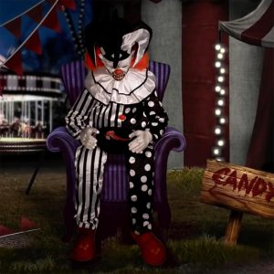 Sitting Scare Clown Animatronic Main View 