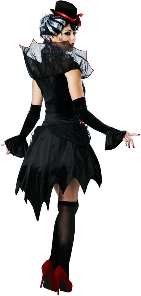 Side view of Temptress Costume with jagged skirt