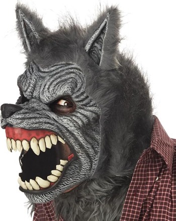 Open Mouth view of Werewolf Mask