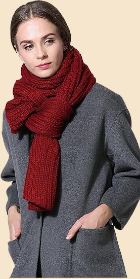 Women Men Winter Thick Scarf - Perfect for DIY Reindeer Costume