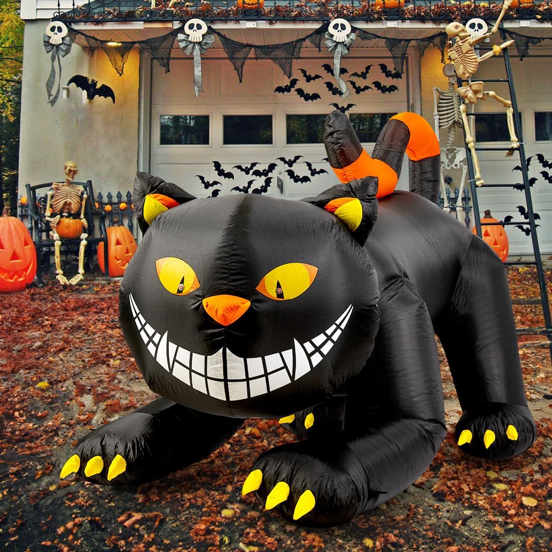 Main view of the 6 FT Halloween Inflatable Cat