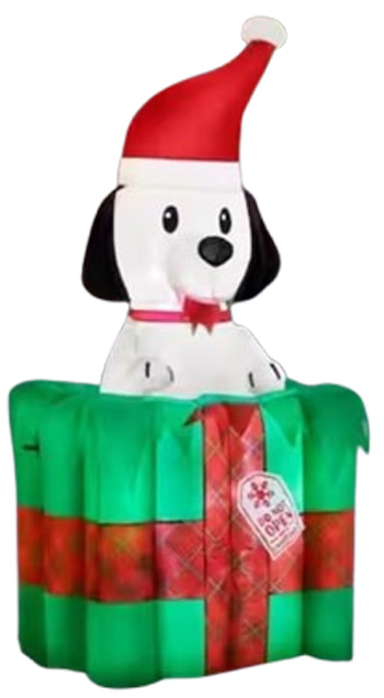 5' Puppy Dog with Santa Hat side view