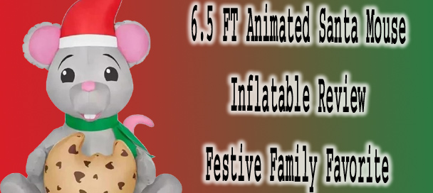 6.5 FT Animated Santa Mouse Inflatable