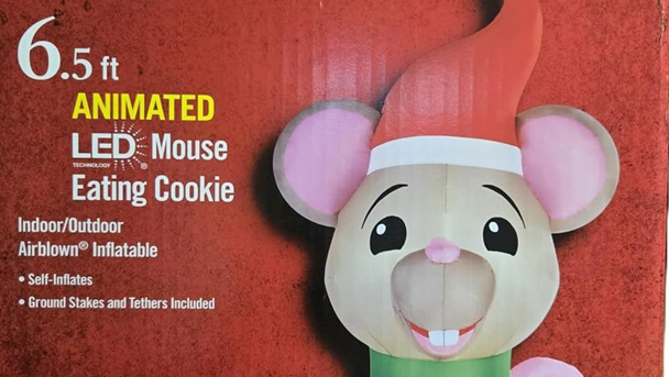 6.5 FT Animated Santa Mouse Inflatable display Box