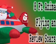 8 Ft Animated Santa Flying an Airplane