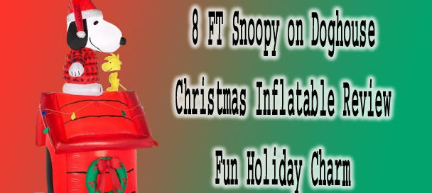 8 FT Snoopy on Doghouse Christmas Inflatable