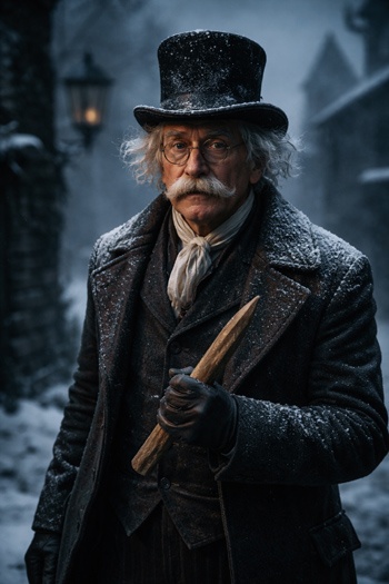 DIY Professor Abronsius Costume with top hat and wooden stake