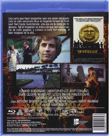Back cover of The Wicker Man Blu-ray