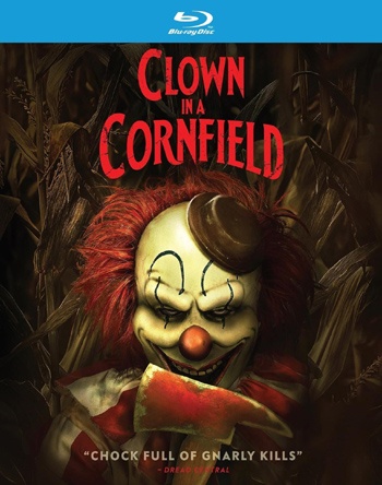 Front cover of Clown in a Cornfield Blu-ray