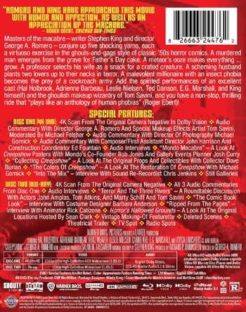 Back cover of Creepshow 4K
