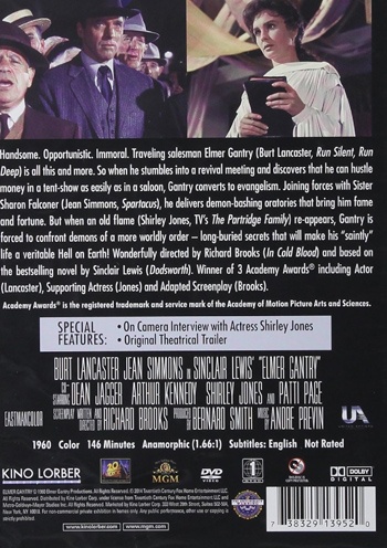 Back cover of Elmer Gantry DVD
