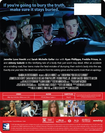 Back cover of I Know What You Did Last Summer Blu-ray