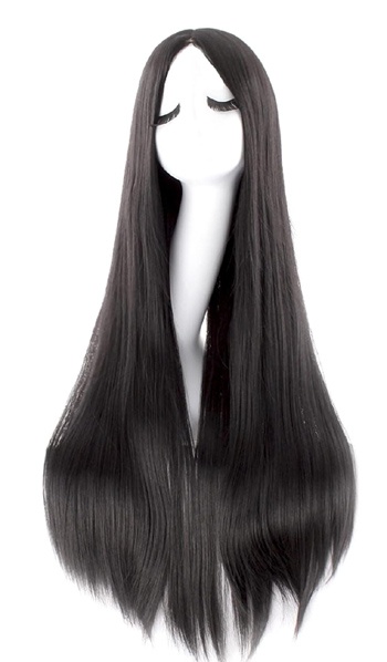 40 Inch Long Straight Black Wig for Samara Costume