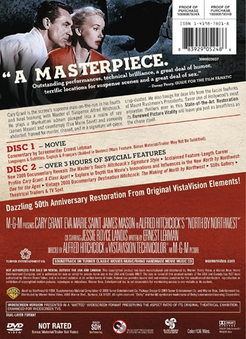 Back cover of North by Northwest DVD