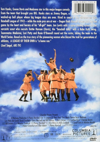 Back cover of A League of Their Own DVD