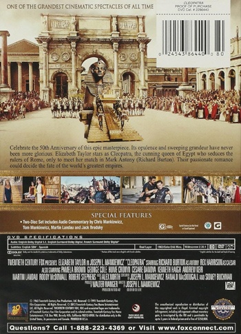 Back cover of Cleopatra DVD