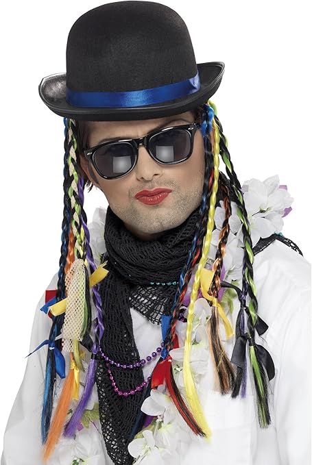 Boy George Chameleon Hat with Multicolored Braids