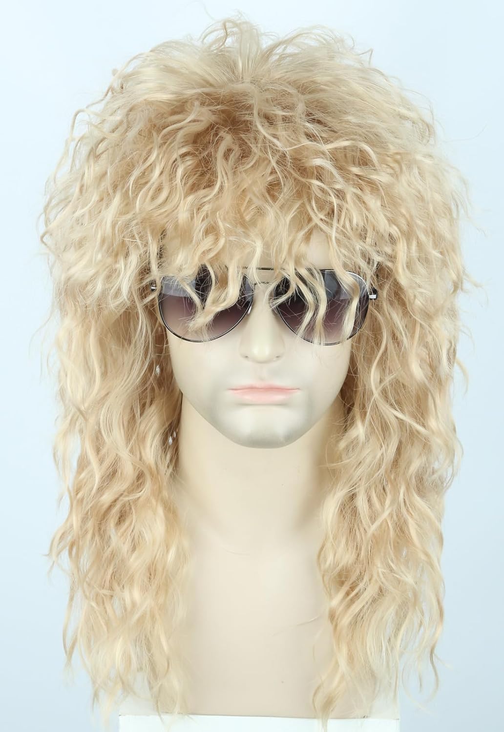 Men Rock Wig Long Curly Blonde for DIY Dee Snider Costume