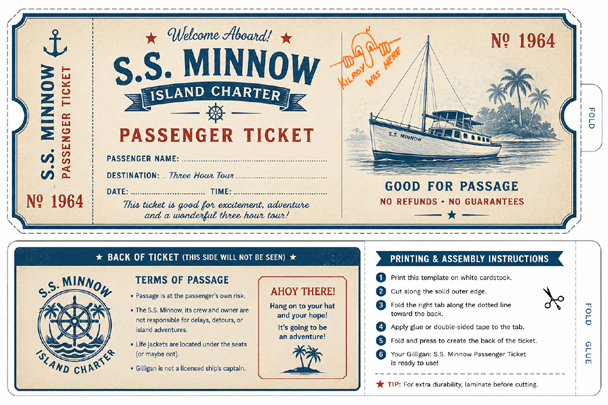 SS Minnow Ticket